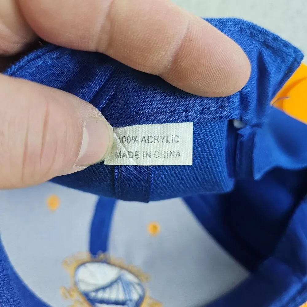 Golden State Warriors Hat Snapback Blue Yellow 6 Panel Basketball